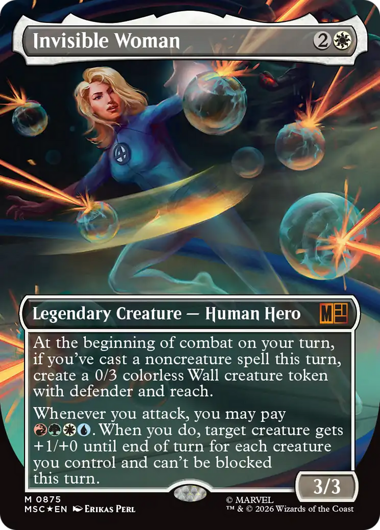 Invisible Woman (Borderless) (Surge Foil) [Marvel Super Heroes Commander] | Chromatic Games