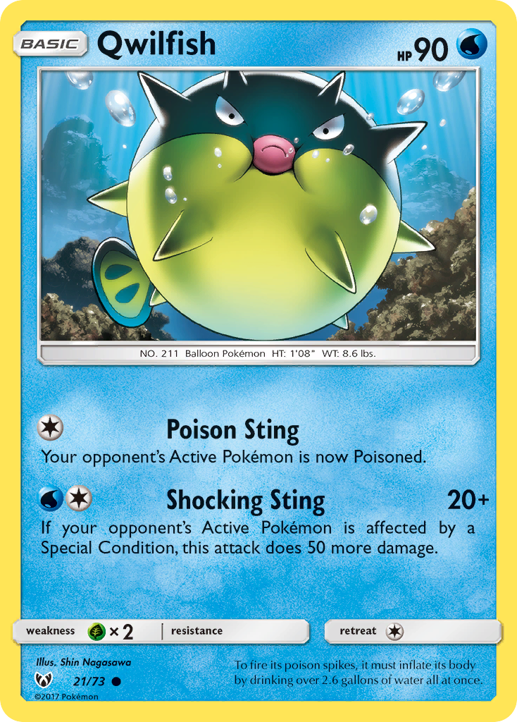 Qwilfish (21/73) [Sun & Moon: Shining Legends] | Chromatic Games