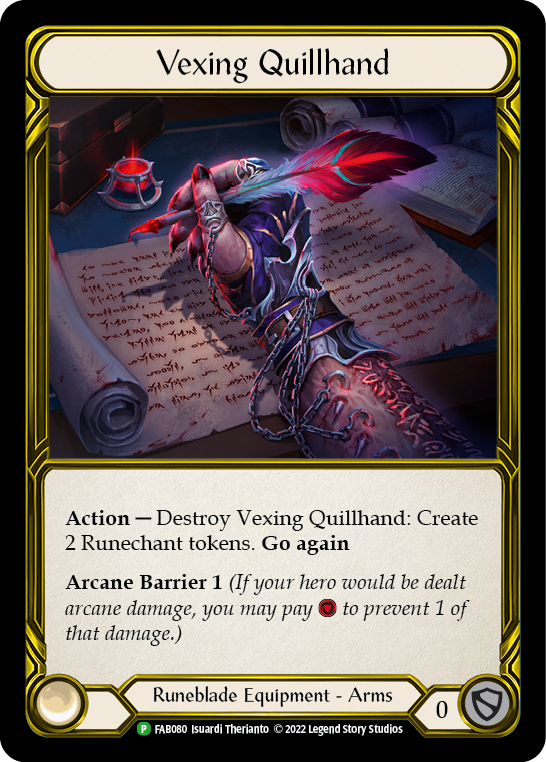 Vexing Quillhand (Golden) [FAB080] (Promo)  Cold Foil | Chromatic Games