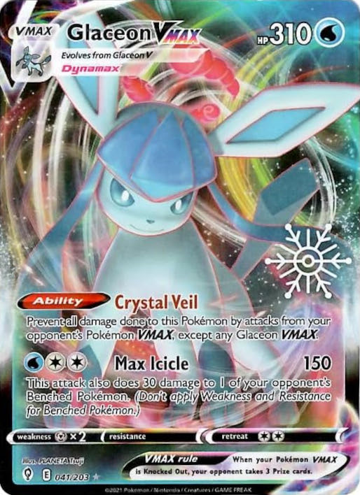 Glaceon VMAX (041/203) (Holiday Calendar) [Sword & Shield: Evolving Skies] | Chromatic Games