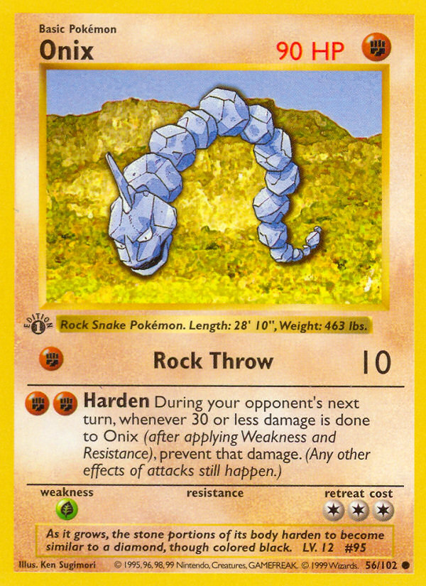 Onix (56/102) (Shadowless) [Base Set 1st Edition] | Chromatic Games