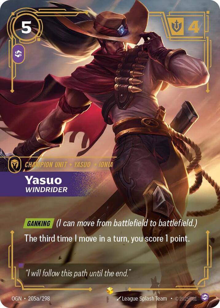 Yasuo - Windrider 205a/298 (Origins)  - Foil | Chromatic Games