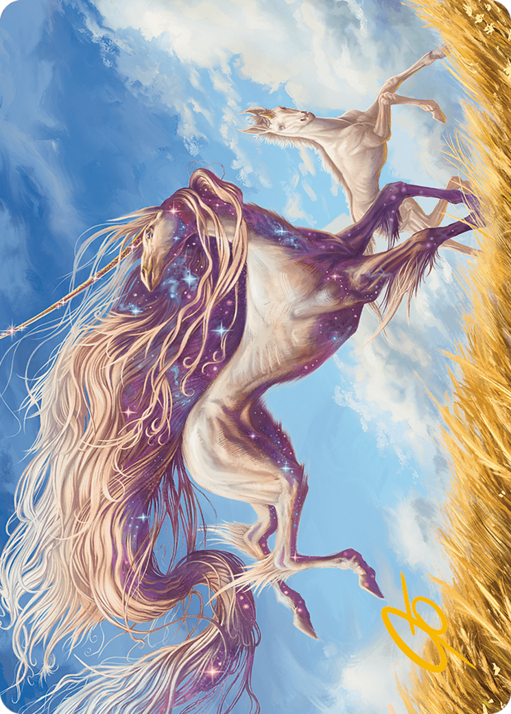 Nyxborn Unicorn Art Card (Gold-Stamped Signature) [Modern Horizons 3 Art Series] | Chromatic Games