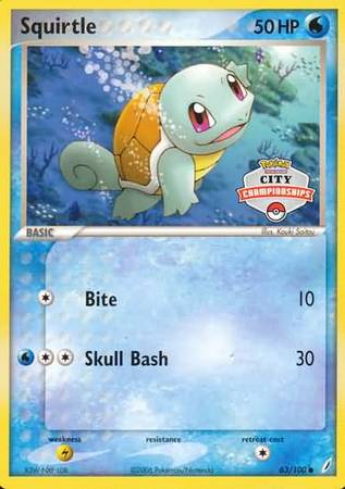 Squirtle (63/100) (City Championship Promo) [EX: Crystal Guardians] | Chromatic Games