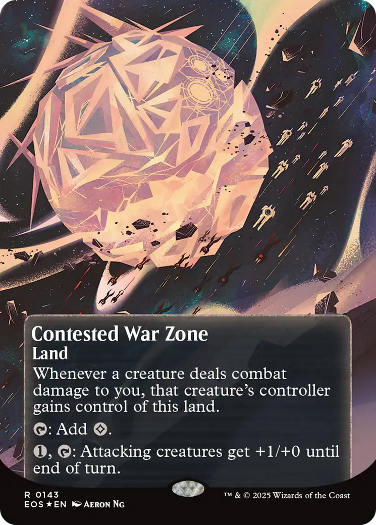 Contested War Zone (0143) (Borderless) (Galaxy Foil) [Edge of Eternities: Stellar Sights] | Chromatic Games