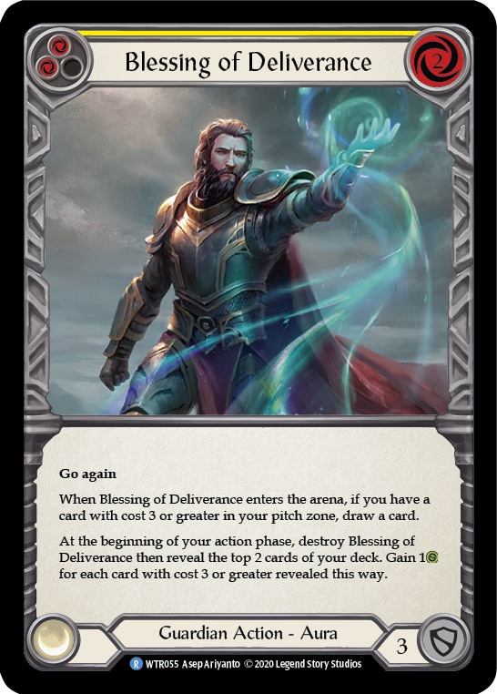 Blessing of Deliverance (Yellow) [U-WTR055] (Welcome to Rathe Unlimited)  Unlimited Rainbow Foil | Chromatic Games