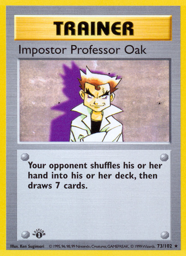 Impostor Professor Oak (73/102) (Shadowless) [Base Set 1st Edition] | Chromatic Games