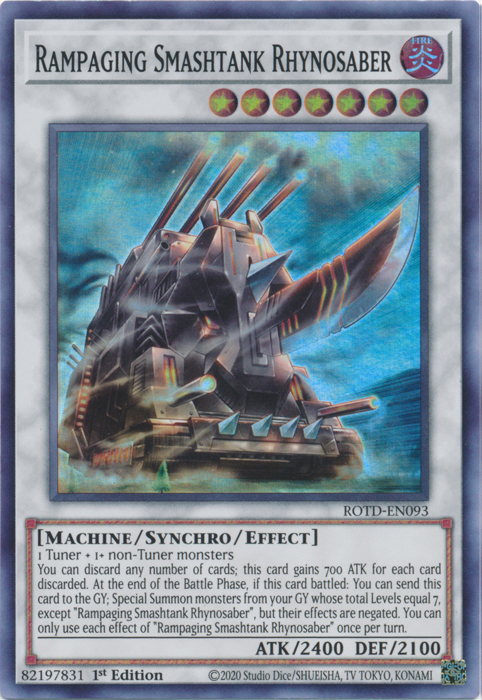 Rampaging Smashtank Rhynosaber [ROTD-EN093] Super Rare | Chromatic Games