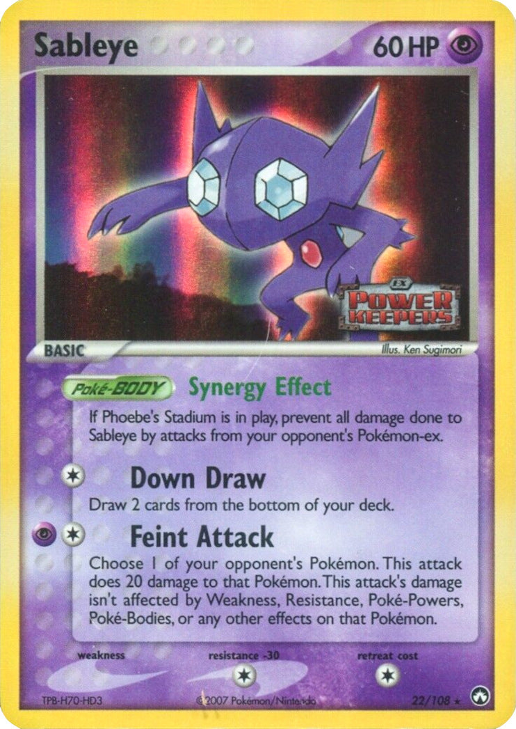 Sableye (22/108) (Stamped) [EX: Power Keepers] | Chromatic Games