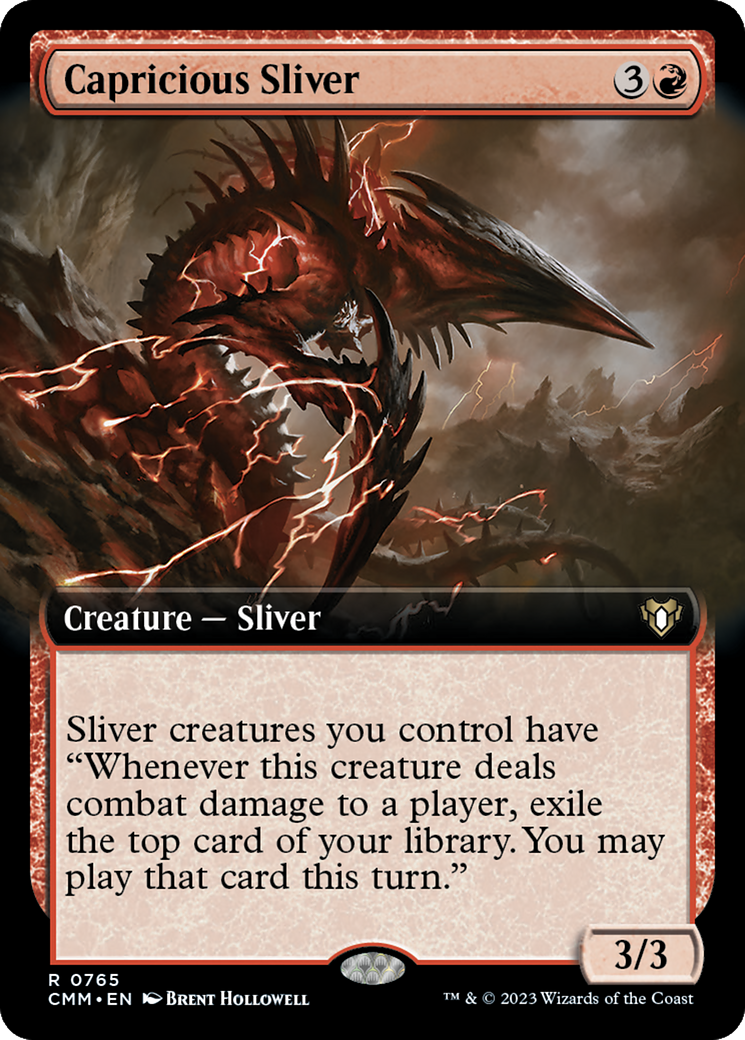 Capricious Sliver (Extended Art) [Commander Masters] | Chromatic Games