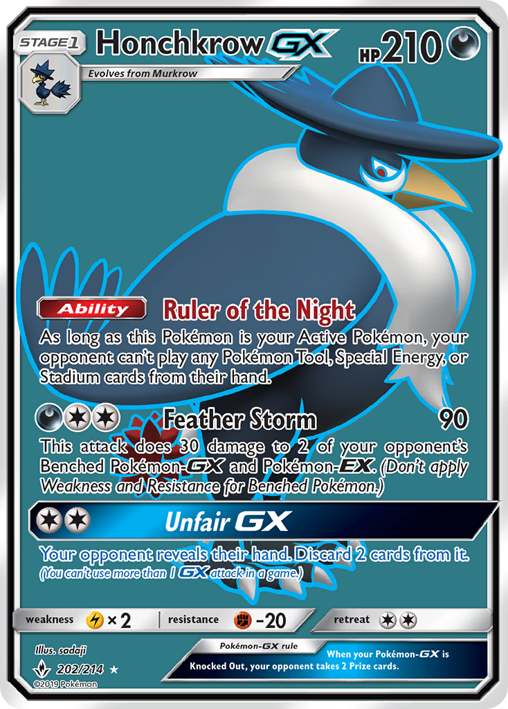 Honchkrow GX (202/214) [Sun & Moon: Unbroken Bonds] | Chromatic Games