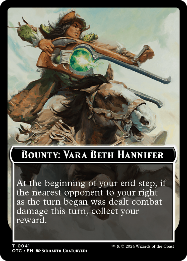 Bounty: Vara Beth Hannifer // Bounty Rules Double-Sided Token [Outlaws of Thunder Junction Commander Tokens] | Chromatic Games