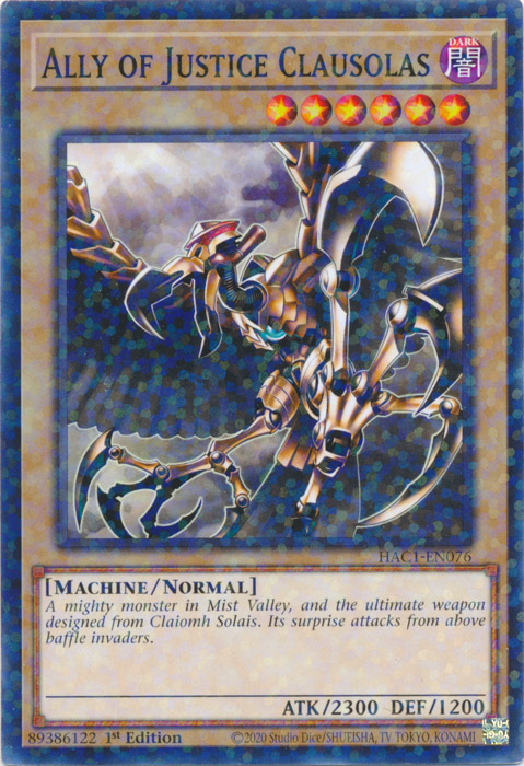 Ally of Justice Clausolas (Duel Terminal) [HAC1-EN076] Common | Chromatic Games