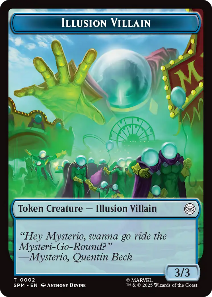 Spider // Illusion Villain Double-Sided Token [Marvel's Spider-Man Tokens] | Chromatic Games