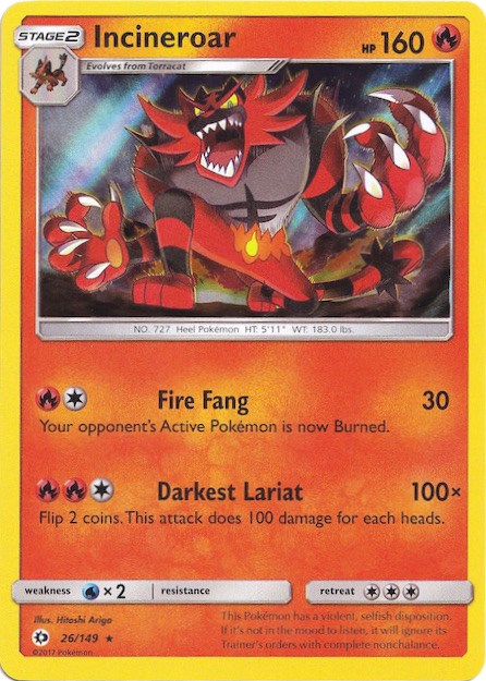 Incineroar (26/149) (Water Web Holo) [Sun & Moon: Base Set] | Chromatic Games