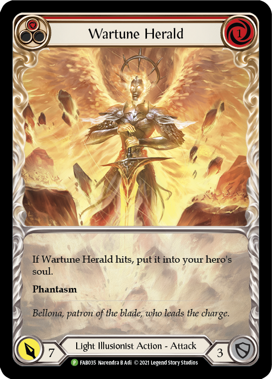 Wartune Herald (Red Extended Art) [FAB035] (Promo)  Rainbow Foil | Chromatic Games