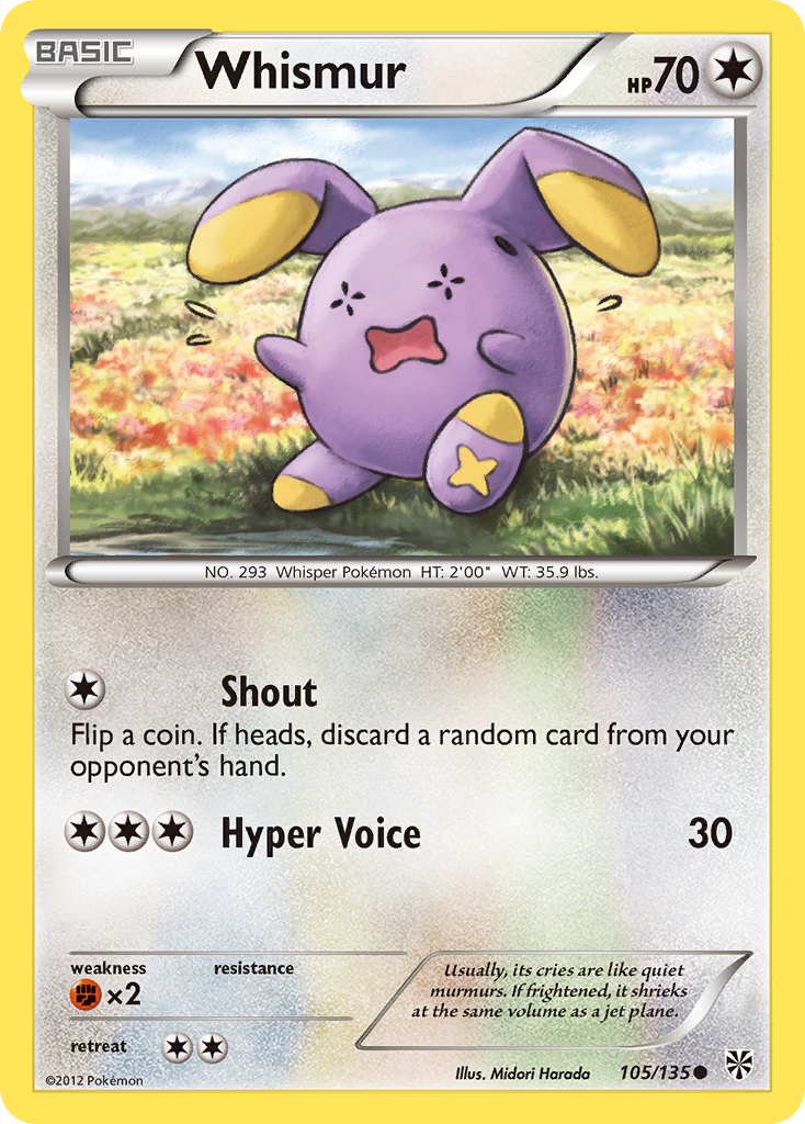 Whismur (105/135) [Black & White: Plasma Storm] | Chromatic Games