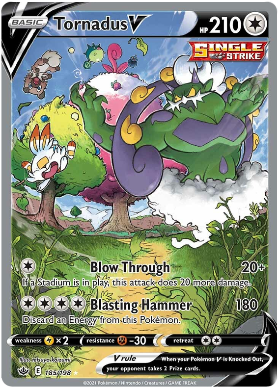 Tornadus V (185/198) [Sword & Shield: Chilling Reign] | Chromatic Games