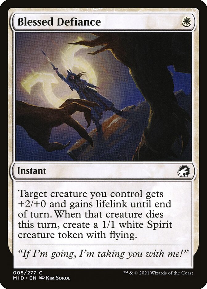Blessed Defiance 5/277 (Innistrad: Midnight Hunt)  | Chromatic Games