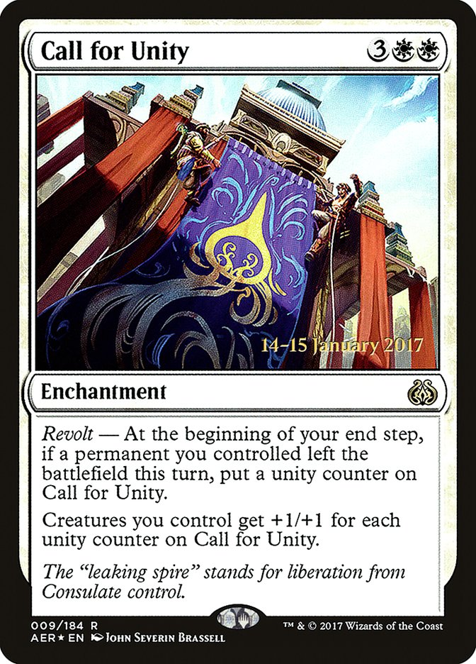 Call for Unity [Aether Revolt Prerelease Promos] | Chromatic Games