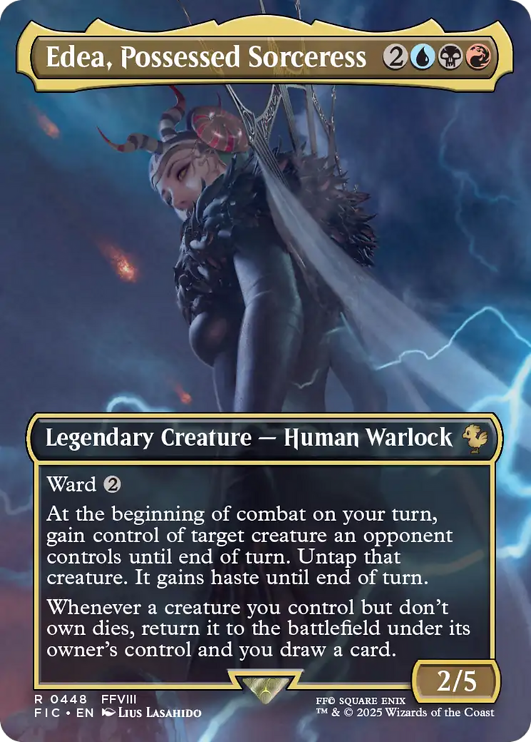 Edea, Possessed Sorceress (Borderless) [FINAL FANTASY Commander] | Chromatic Games