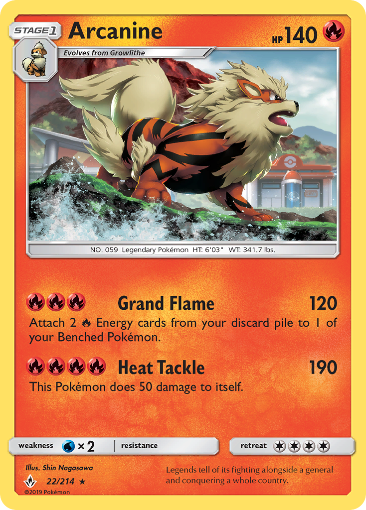 Arcanine (22/214) [Sun & Moon: Unbroken Bonds] | Chromatic Games