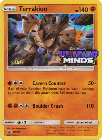 Terrakion (SM205) (Staff Prerelease Promo) [Sun & Moon: Black Star Promos] | Chromatic Games