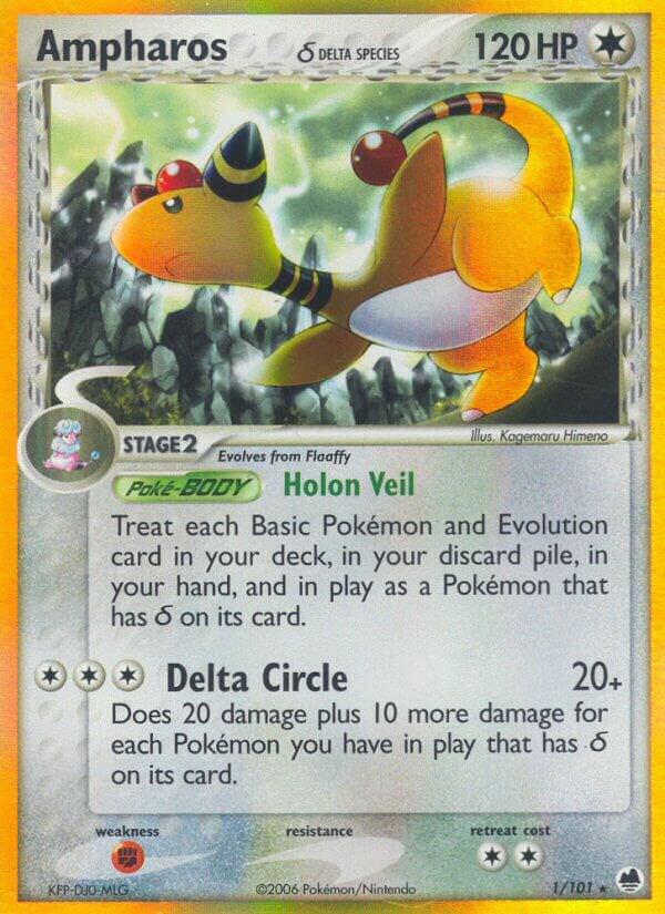 Ampharos Delta Species 1/101 (Dragon Frontiers)  - Holofoil | Chromatic Games