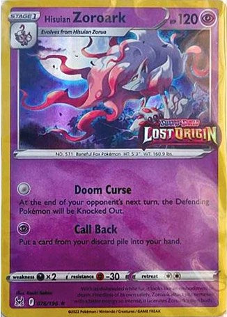 Hisuian Zoroark (076/196) (Lost Origin Stamp) [Sword & Shield: Lost Origin] | Chromatic Games