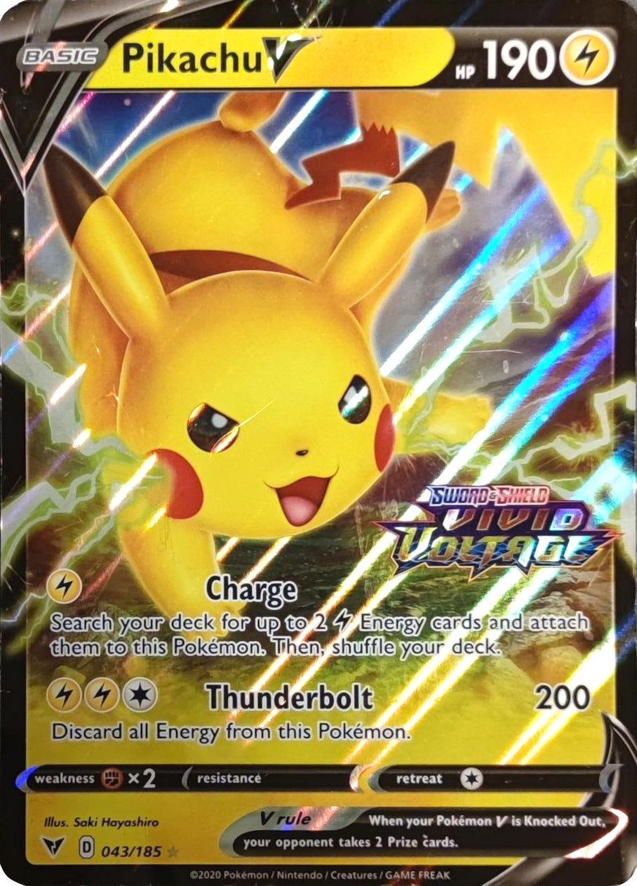Pikachu V (043/185) (Vivid Voltage Stamp) [Sword & Shield: Vivid Voltage] | Chromatic Games