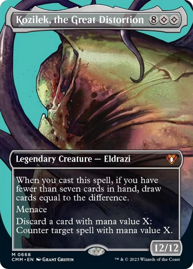 Kozilek, the Great Distortion (Borderless Profile) [Commander Masters] | Chromatic Games