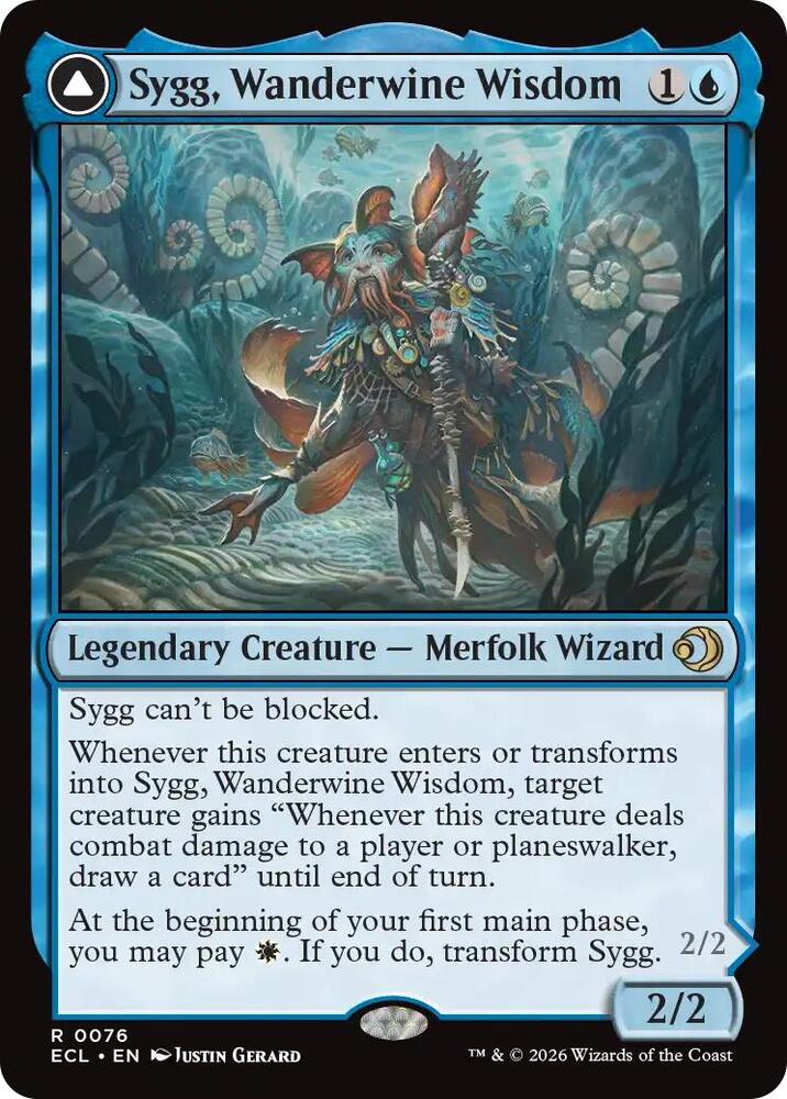Sygg, Wanderwine Wisdom // Sygg, Wanderbrine Shield 76 (Lorwyn Eclipsed)  - Foil | Chromatic Games