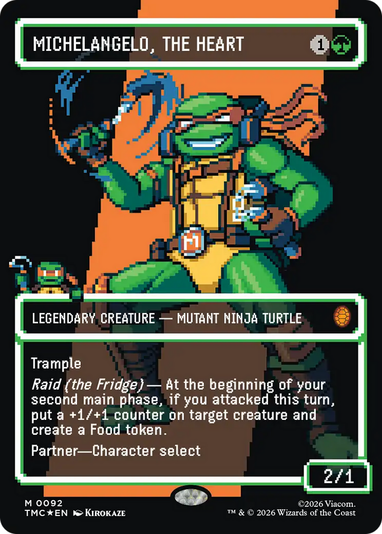 Michelangelo, the Heart (0093) (Borderless) (Surge Foil) [Teenage Mutant Ninja Turtles Commander] | Chromatic Games