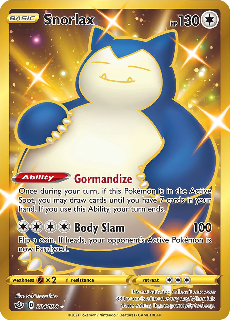 Snorlax (224/198) [Sword & Shield: Chilling Reign] | Chromatic Games