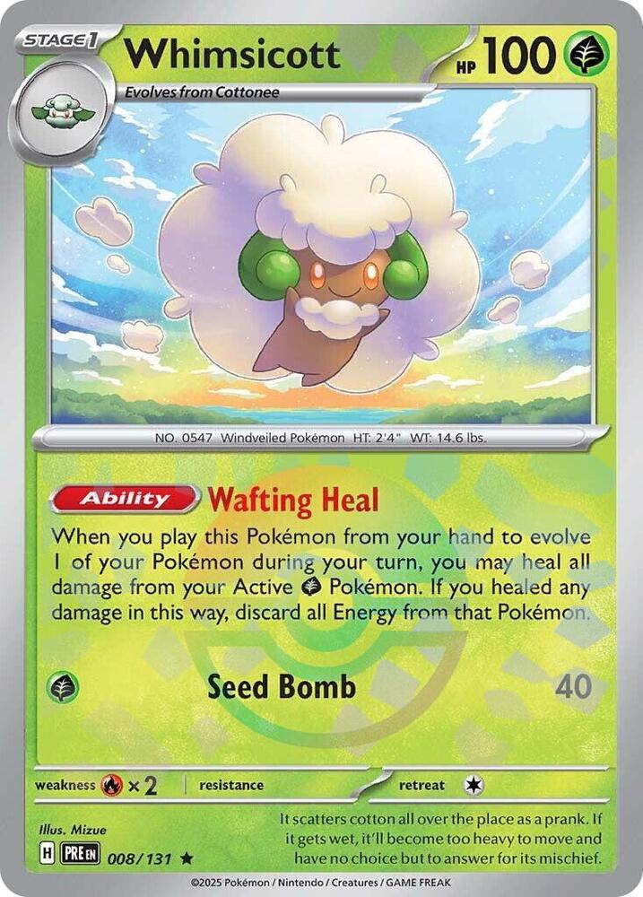 Whimsicott (008/131) (Poke Ball Pattern) [Scarlet & Violet: Prismatic Evolutions] | Chromatic Games