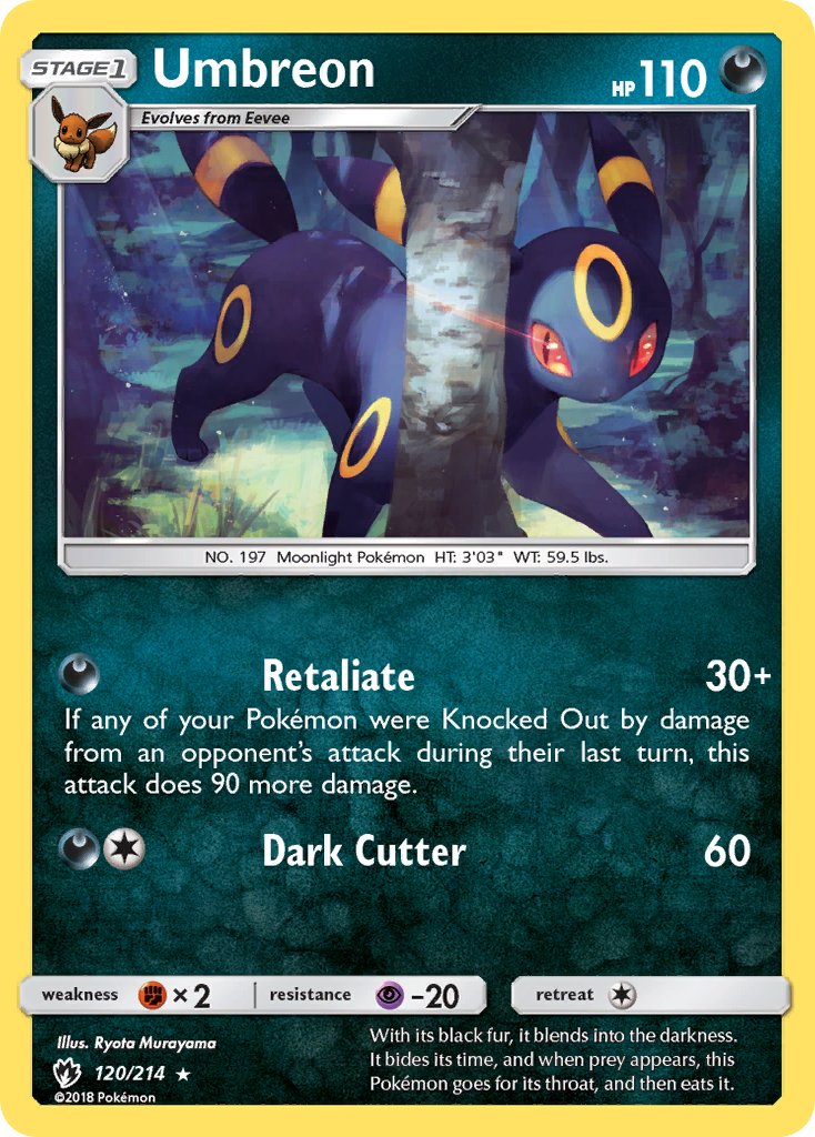 Umbreon (120/214) (Cosmos Holo) (Blister Exclusive) [Sun & Moon: Lost Thunder] | Chromatic Games