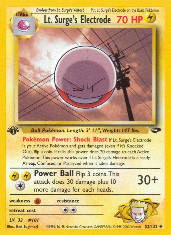 Lt. Surge's Electrode (52/132) [Gym Challenge 1st Edition] | Chromatic Games