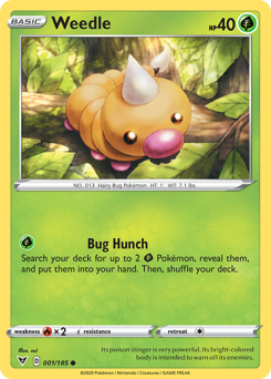 Weedle (001/185) [Sword & Shield: Vivid Voltage] | Chromatic Games