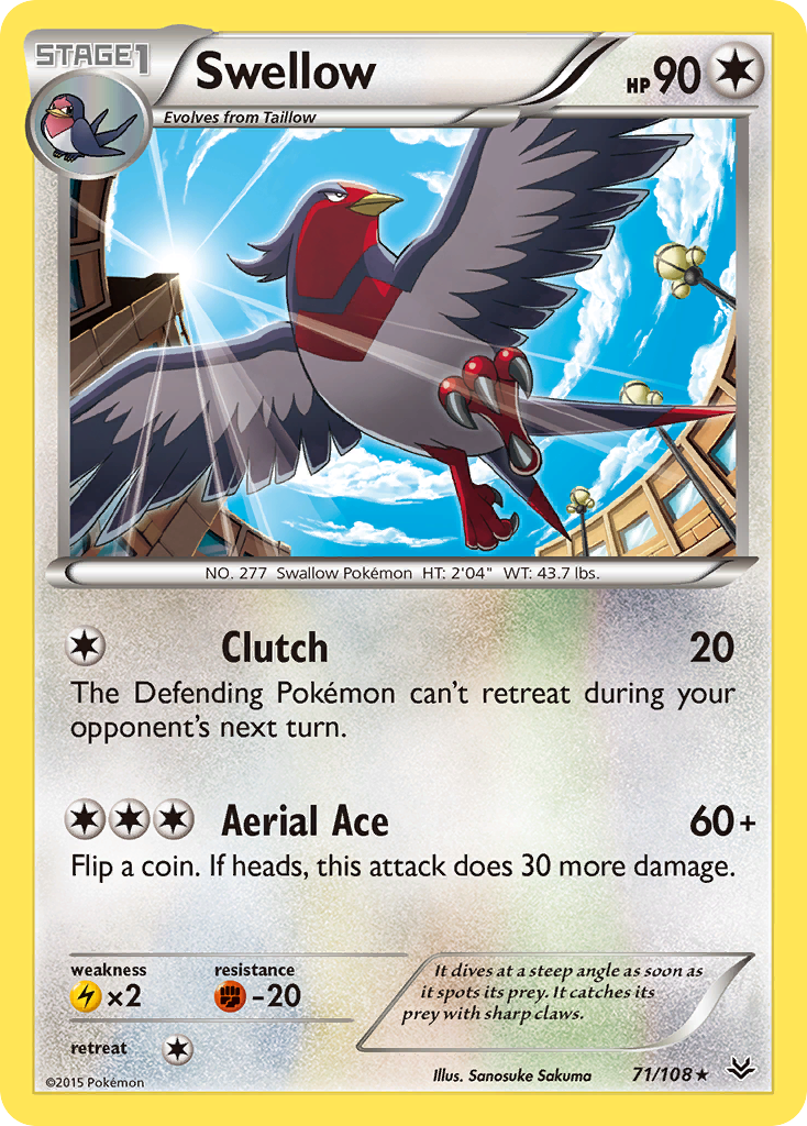 Swellow (71/108) [XY: Roaring Skies] | Chromatic Games