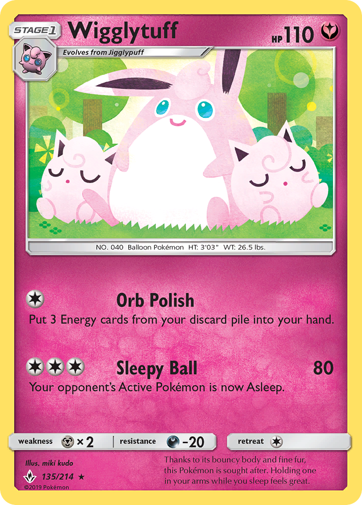 Wigglytuff (135/214) [Sun & Moon: Unbroken Bonds] | Chromatic Games