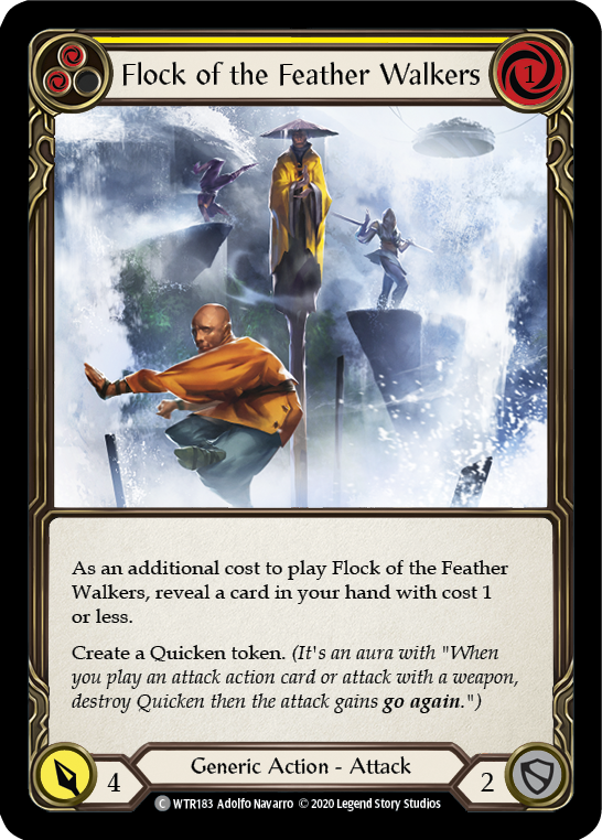 Flock of the Feather Walkers (Yellow) [U-WTR183] (Welcome to Rathe Unlimited)  Unlimited Rainbow Foil | Chromatic Games