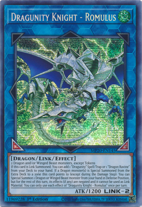 Dragunity Knight - Romulus [MP20-EN145] Prismatic Secret Rare | Chromatic Games