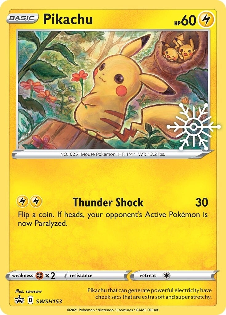 Pikachu (SWSH153) (Holiday Calendar) [Sword & Shield: Black Star Promos] | Chromatic Games