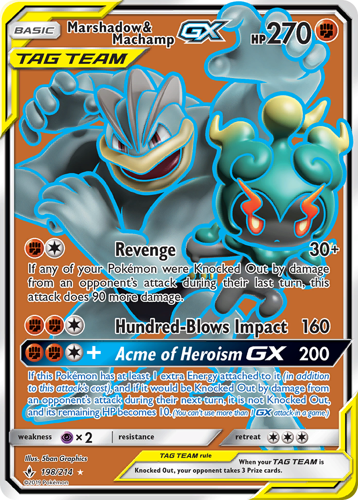 Marshadow & Machamp GX (198/214) [Sun & Moon: Unbroken Bonds] | Chromatic Games