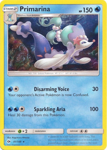 Primarina (41/149) (Water Web Holo) [Sun & Moon: Base Set] | Chromatic Games