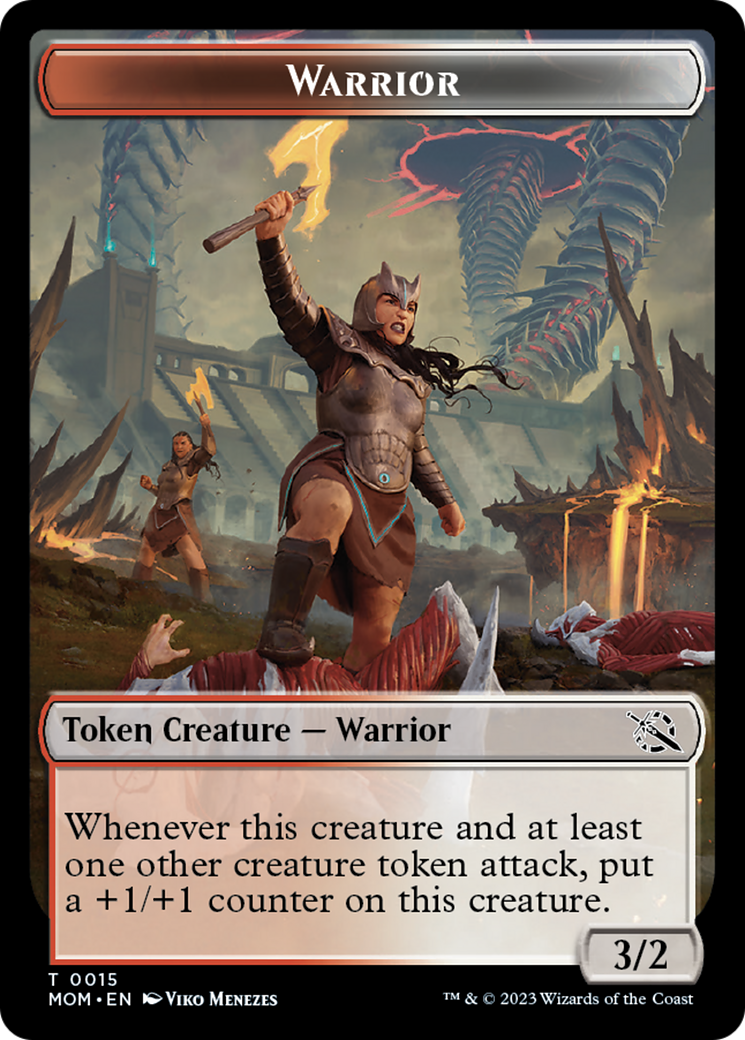 Warrior // Spirit (13) Double-Sided Token [March of the Machine Tokens] | Chromatic Games