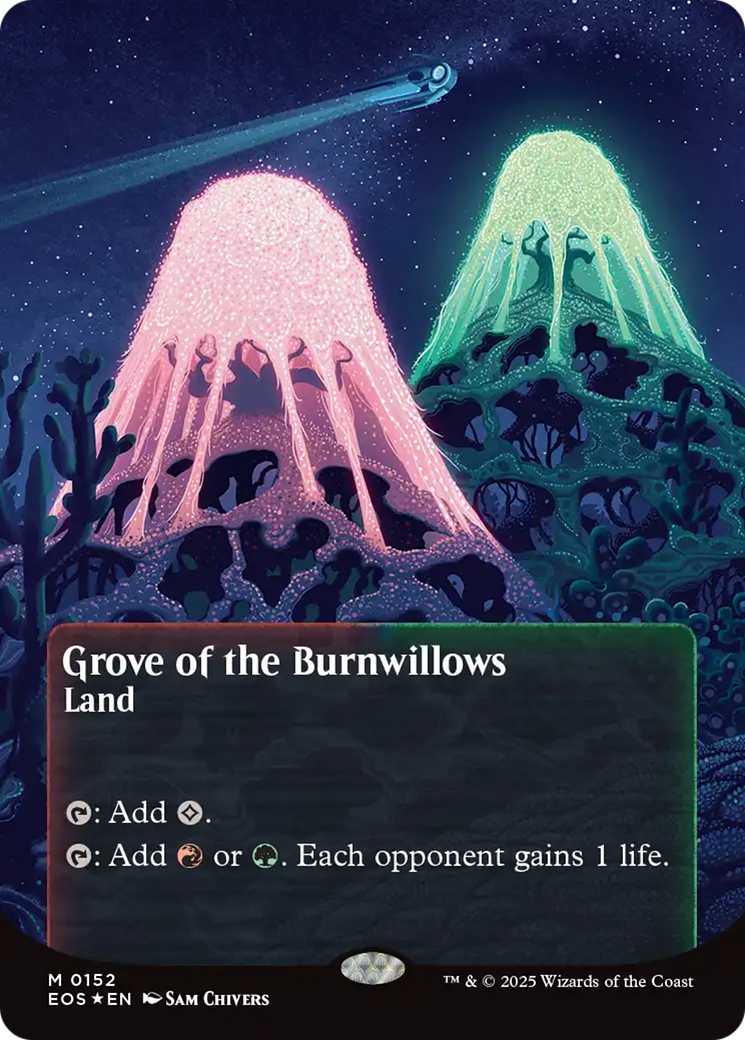 Grove of the Burnwillows (0152) (Borderless) (Galaxy Foil) [Edge of Eternities: Stellar Sights] | Chromatic Games