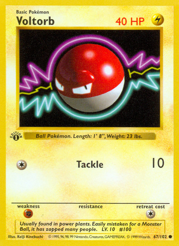 Voltorb (67/102) (Shadowless) [Base Set 1st Edition] | Chromatic Games