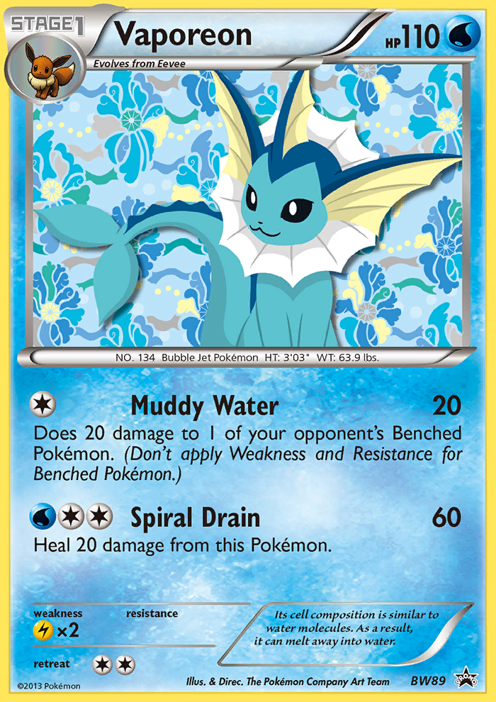 Vaporeon (BW89) [Black & White: Black Star Promos] | Chromatic Games