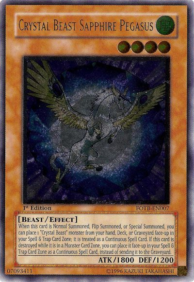 Crystal Beast Sapphire Pegasus [FOTB-EN007] Ultimate Rare | Chromatic Games
